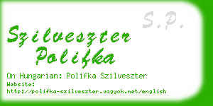 szilveszter polifka business card